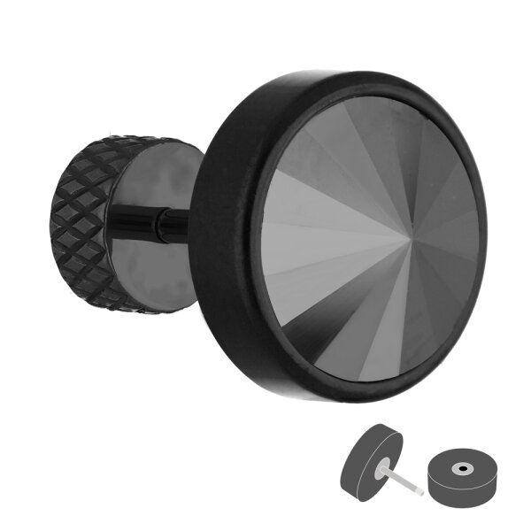 Fake Plug - Schwarz - Kristall - Grau