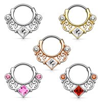 Septum Klicker - Ring - Ornament - Kristall - Eckig