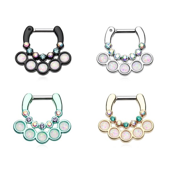 Septum Klicker - Silber - Kristalle - Bubbles