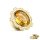 Ohr Plug - Gold - Ornament - Kristall - Bernstein
