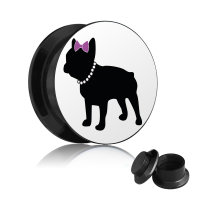 Picture Ear Plug - Screw - French Bulldog - Woman
