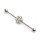 Piercing Stab - Industrial - Silber - Kristall-Blume