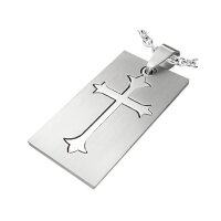 Anhänger - Silber - Rechteck - Kreuz