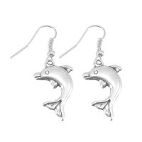 Dangle Earrings - Silver - Dolphin