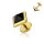 Piercing Fake Plug - Gold - Kristall - Schwarz