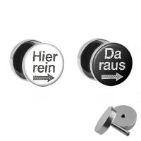 Motiv Fake Plug Set - Hier rein, Da raus - Schwarz -...