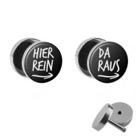 Hier Rein / Da Raus - Fake Plugs im Set | Lustige Spruch...