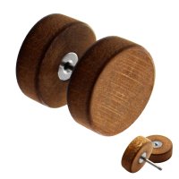 Piercing Fake Plug - Holz - Hellbraun