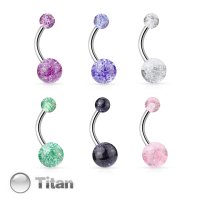 Piercing Banane - Titan - Kunststoff - Glitzer