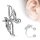 Ear Cuff - Silber - Flügel - Kristalle
