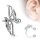 Ear Cuff - Silber - Flügel - Kristalle