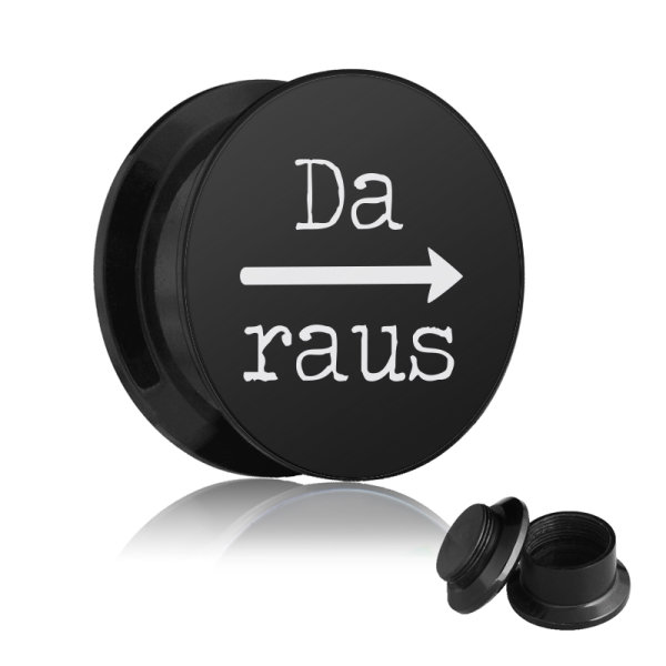 Motiv Plug - Gewinde - Da raus - Schwarz