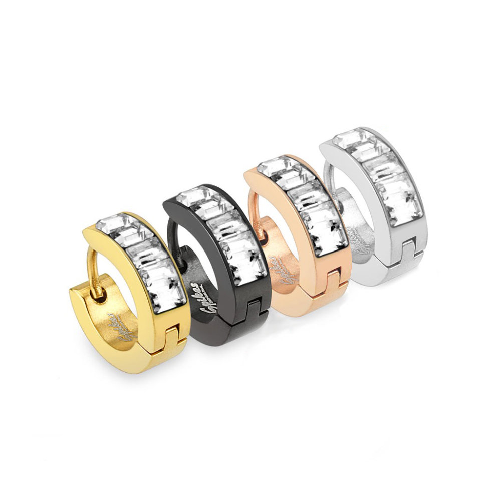 Eckige Creolen Ohrringe aus Edelstahl Treuheld® 5 Farben Eckige Creolen Ohrringe aus Edelstahl Treuheld® 5 Farben