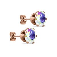 Edelstahl Ohrstecker - Rosegold - Kristall - AB