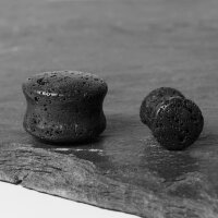 Lava Stein Ohr Plug | Flesh Tunnel Plug | Schwarz 10mm
