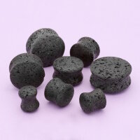 Lava Stein Ohr Plug | Flesh Tunnel Plug | Schwarz 10mm