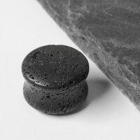 Lava Stein Ohr Plug | Flesh Tunnel Plug | Schwarz 10mm