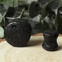 Lava Stein Ohr Plug | Flesh Tunnel Plug | Schwarz 10mm