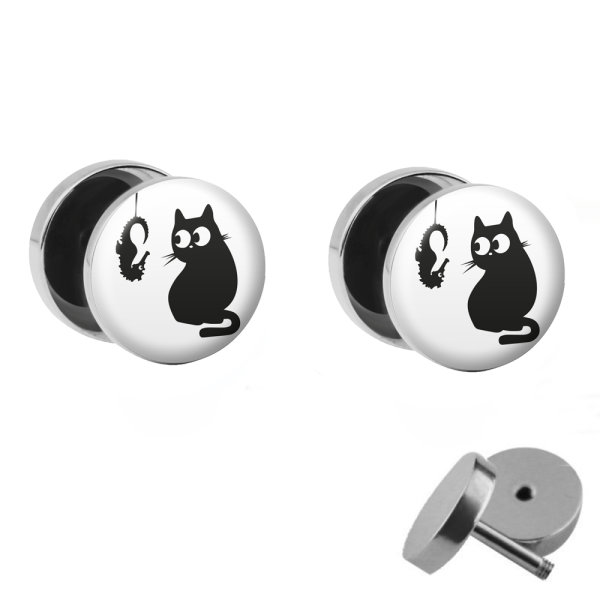 Motiv Fake Plug Set - Katze und hängendes Seepferdchen