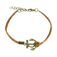 Armband - Leder - Anker