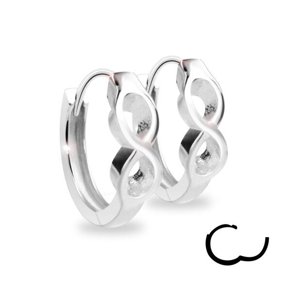 Creolen Ohrringe - 925 Silber - Unendlichkeit