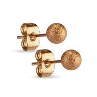 Edelstahl Ohrstecker - Kugel - Diamant - Rosegold