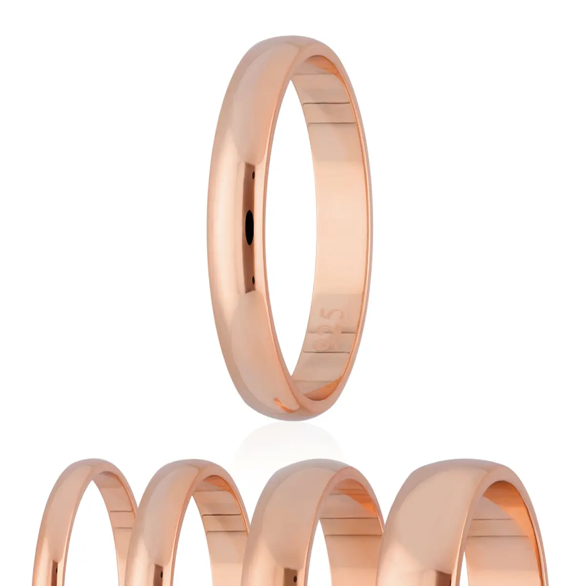 Ring - 925 Silber - Glänzend - 4 Breiten - Rosegold