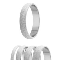 Ring - Edelstahl - 4 Breiten - Diamant - Silber