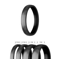 Ring - Edelstahl - 4 Breiten - Matt - Schwarz [29.] - Breite: 4mm - Ringgröße: 53