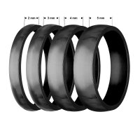 Ring - Edelstahl - 4 Breiten - Matt - Schwarz [29.] - Breite: 4mm - Ringgröße: 53