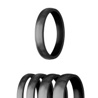 Ring - Edelstahl - 4 Breiten - Matt - Schwarz [29.] - Breite: 4mm - Ringgröße: 53