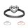 Ring - 925 Silber - Herz - Kristalle