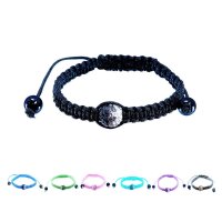 Armband - Stoff - Multikristall Kugel