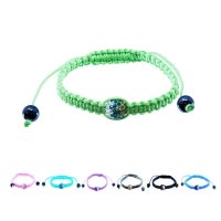 Armband - Stoff - Multikristall Kugel