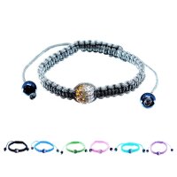 Armband - Stoff - Multikristall Kugel