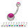 Piercing Banane - Stahl - Silber - 2 Kristalle