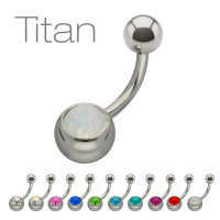 Piercing Banane - Titan - Silber - Kristall