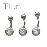 Piercing Banane - Titan - Silber - Kristall