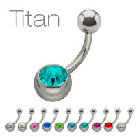 Piercing Banane - Titan - Silber - Kristall