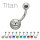 Piercing Banane - Titan - Silber - Kristall