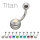 Piercing Banane - Titan - Silber - Kristall