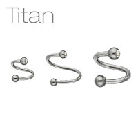 Piercing Spirale - Titan - Silber - Kristalle