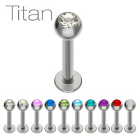 Piercing Labret - Titan - Silber - Kristall