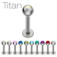 Piercing Labret - Titan - Silber - Kristall