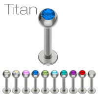 Piercing Labret - Titan - Silber - Kristall