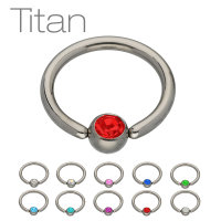 Piercing Klemmring - Titan - Silber - Kristall