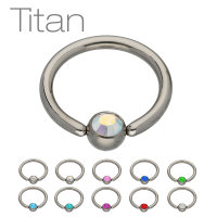 Piercing Klemmring - Titan - Silber - Kristall