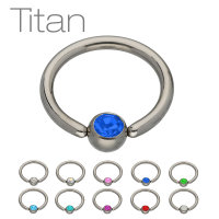 Piercing Klemmring - Titan - Silber - Kristall