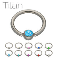 Piercing Klemmring - Titan - Silber - Kristall