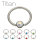 Piercing Klemmring - Titan - Silber - Flacher Kristall